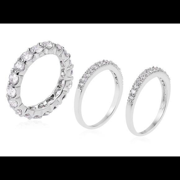 SALE-Set of 3 Eternity Band Rings - Picture 2 of 3